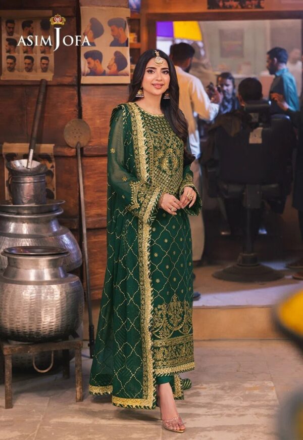 Original Asim Jofa Collection Green Suit Dress | Pakistani & Indian Party Wear | Punjabi Wedding Dress Gift For Her