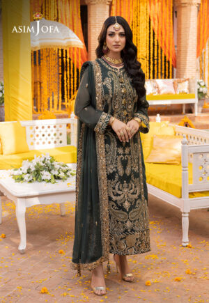 Asim Jofa Collection Embroidered Paper Cotton Salwar Kameez | Pakistani Designer Wedding & Party Dress