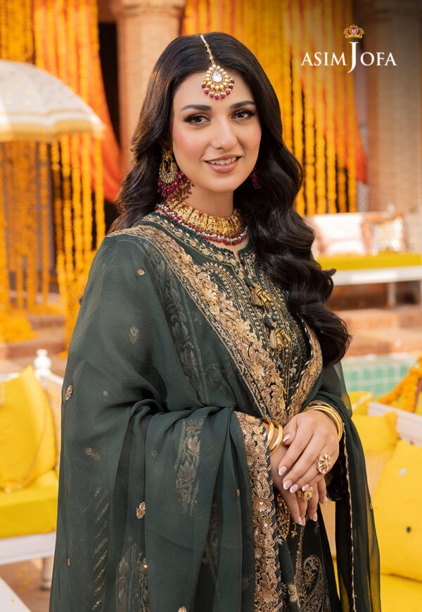Asim Jofa Collection Embroidered Paper Cotton Salwar Kameez | Pakistani Designer Wedding & Party Dress - Image 7